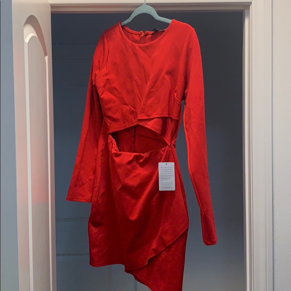 Red bodycon cut out Lulu’s dress